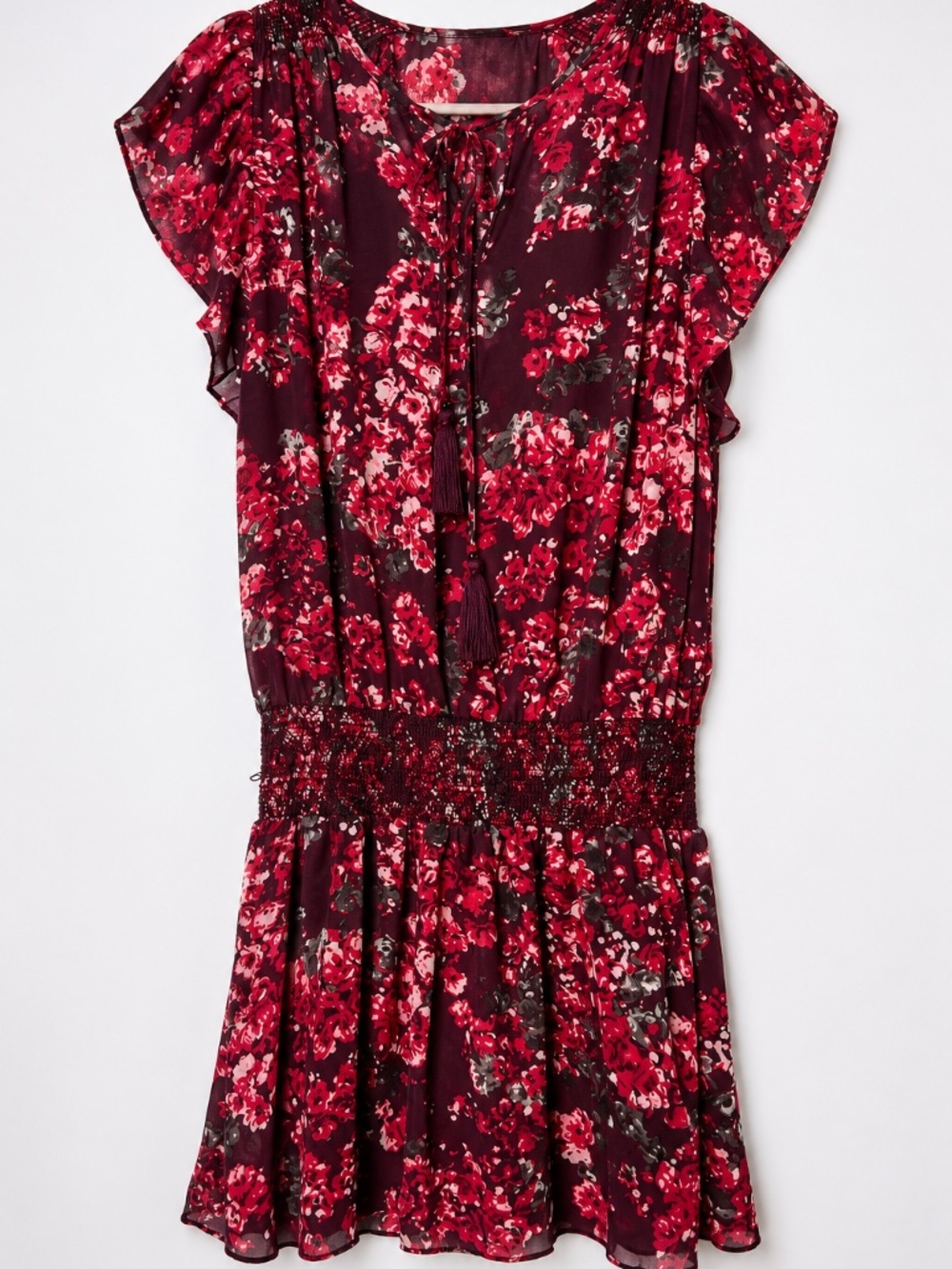 Parker Women’s burgundy Floral Mini Dress – Size Medium